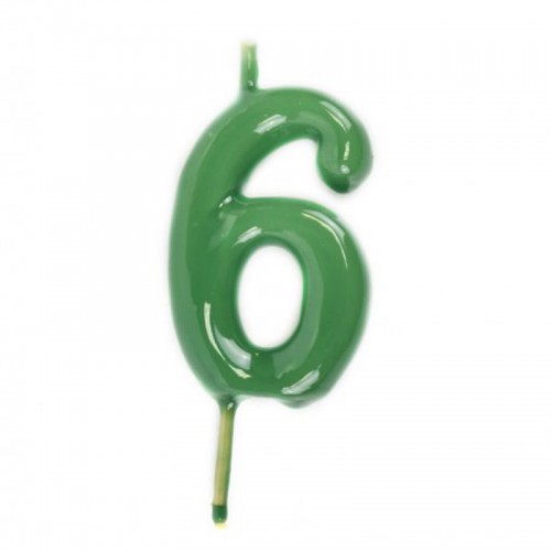 Vela Número 6 Verde